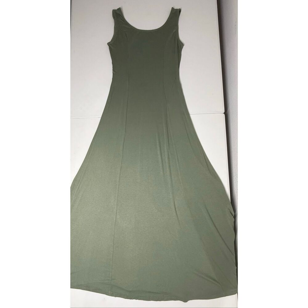 Carnaby Sage Green Maxi Dress Size S Minimalist Boho Flowy European Collection - Picture 9 of 16